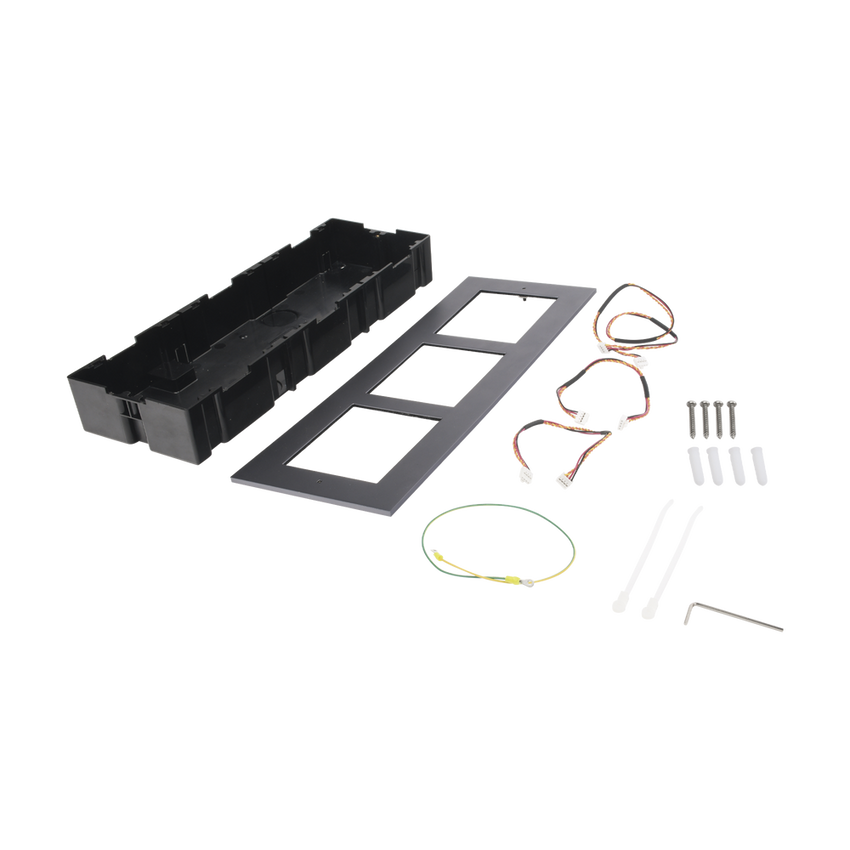 Base de 3 Espacios para EMPOTRAR Módulos de Videoporteros Hikvision