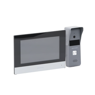 Kit de Videoportero Analógico de Metal / IP a 4 Hilos con Función de Llamada a App Hik-Connect / Monitor se Conecta a Internet por Cable o WiFi y por 4 Hilos al Frente de Calle  IP65 / Expandible a Mas Equipos