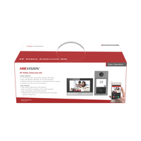 Kit de Videoportero IP PoE Estandar con llamada a App de Smartphone (Hik-Connect) / Apertura con Tarjeta MIFARE / Frente de calle IK08 & IP65 / Soporta 2 puertas