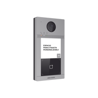 Videoportero IP 2 Megapixel / Llamada y Apertura Remota desde App Hik-Connect / PoE / Exterior IP65 + Antivandalico IK08 / 1 Departamento / Apertura con Tarjeta / Soporta 2 Puertas y hasta 6 Monitores