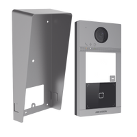 Kit Videoportero + Carcasa protectora IP 2 Megapixel / Llamada y Apertura Remota desde App Hik-Connect / PoE / Exterior IP65 + Antivandalico IK08 / 1 Departamento / Apertura con Tarjeta / Soporta 2 Puertas y hasta 6 Monitores