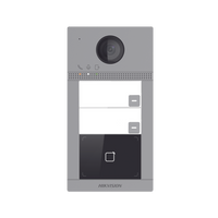 Videoportero IP 2 Megapixel / Llamada y Apertura Remota desde App Hik-Connect (requiere monitor) / PoE / Exterior IP65 + Antivandalico IK08 / 2 Departamentos / Apertura con Tarjeta / Soporta 2 Puertas y hasta 6 Monitores