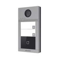 Videoportero IP 2 Megapixel / Llamada y Apertura Remota desde App Hik-Connect (requiere monitor) / PoE / Exterior IP65 + Antivandalico IK08 / 2 Departamentos / Apertura con Tarjeta / Soporta 2 Puertas y hasta 6 Monitores