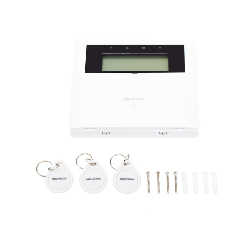 (AX HYBRID PRO) Teclado Compatible con el Panel Hybrid Pro Hikvision DS-PHA64-LP y DS-PHA64-LP(B) / Pantalla LCD / 2 zonas cableadas / 1 salida de alarma / 64 Llaveros