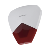 Sirena Estrobo Cableada Hikvision / Ideal para cualquier Panel de Alarma / Roja / 105 dB / Protección IP54