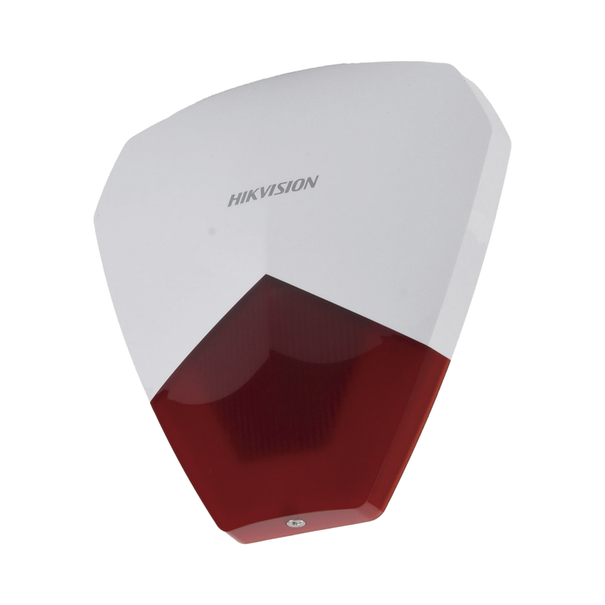 Sirena Estrobo Cableada Hikvision / Ideal para cualquier Panel de Alarma / Roja / 105 dB / Protección IP54