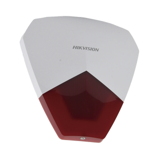 Sirena Estrobo Cableada Hikvision / Ideal para cualquier Panel de Alarma / Roja / 105 dB / Protección IP54