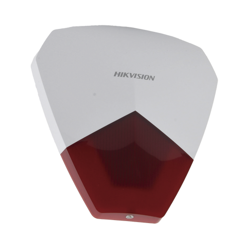 Sirena Estrobo Cableada Hikvision / Ideal para cualquier Panel de Alarma / Roja / 105 dB / Protección IP54