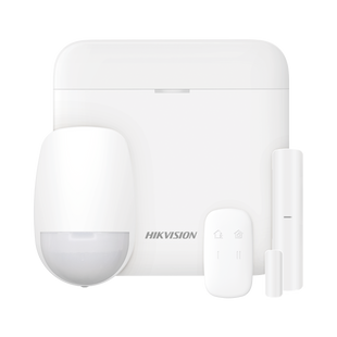 (AX PRO) KIT de Alarma AX PRO con GSM (3G/4G) / Incluye: 1 Hub con bateria de respaldo / 1 Sensor PIR / 1 Contacto Magnético / 1 Control Remoto / Wi-Fi / Compatible con Hik-Connect P2P