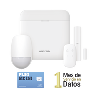 (AX PRO) KIT de Alarma AX PRO con GSM (3G/4G) / Incluye: 1 Hub con bateria de respaldo / 1 Sensor PIR / 1 Contacto Magnético / 1 Control Remoto /1 MICROSIM30M2M incluye 1 mes de servicio/ Wi-Fi / Compatible con Hik-Connect P2P