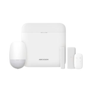 (AX PRO) KIT de Alarma AX PRO / Incluye: 1 Hub con bateria de respaldo / 1 Sensor PIR / 1 Contacto Magnético slim / 1 Control Remoto / WiFi / Compatible con Hik-Connect P2P