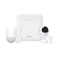 (AX PRO) KIT de Alarma AX PRO con GSM (3G/4G) / Incluye: 1 Hub con bateria de respaldo / 1 Sensor PIR / 1 Contacto Magnético / 1 Control Remoto / 1 Cámara IP / Wi-Fi / Compatible con Hik-Connect P2P / DS-2CV2U21FD-IW