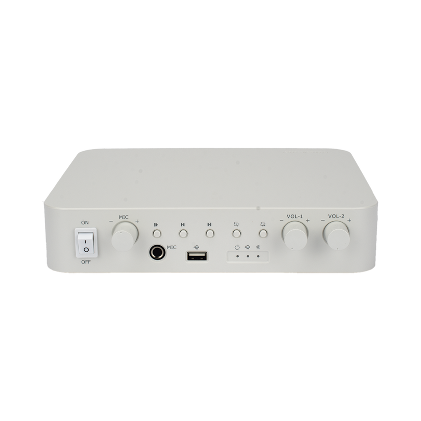 Amplificador | Bluetooth | 2 Canales | 30 W por Canal | Salida 4-8 Ω x 2 | 100V COM x 2 | Una Zona | Música Ambiental