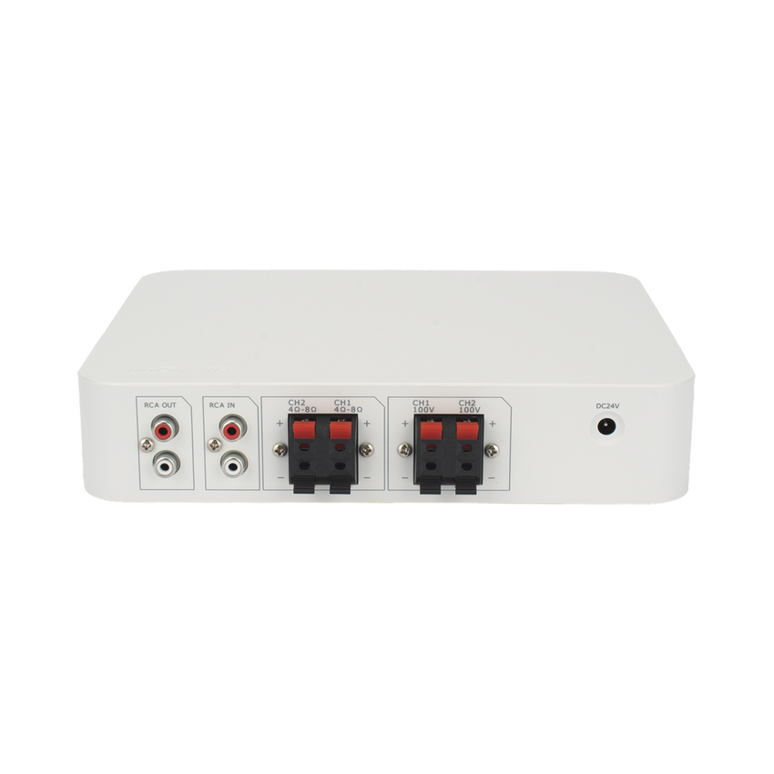 Amplificador | Bluetooth | 2 Canales | 30 W por Canal | Salida 4-8 Ω x 2 | 100V COM x 2 | Una Zona | Música Ambiental