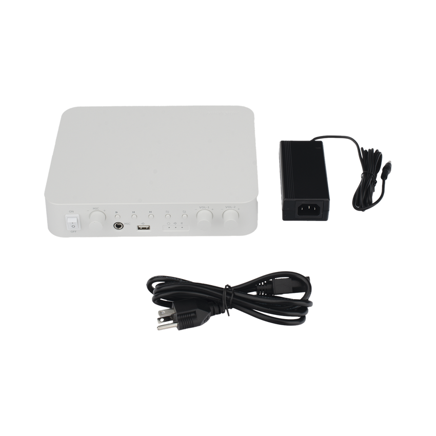 Amplificador | Bluetooth | 2 Canales | 30 W por Canal | Salida 4-8 Ω x 2 | 100V COM x 2 | Una Zona | Música Ambiental