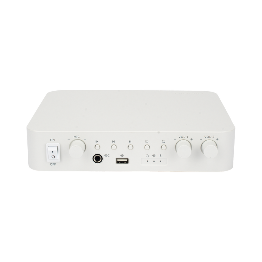 Amplificador | Bluetooth | 2 Canales | 30 W por Canal | Salida 4-8 Ω x 2 | 100V COM x 2 | Una Zona | Música Ambiental