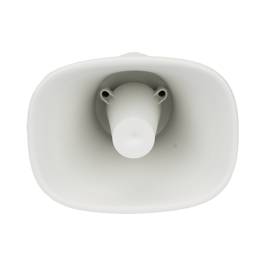 Bocina (Altavoz IP ) | Tipo Trompeta | 25 Watts | 24VCD | Exterior IP67 | Metal | Entrada de alarma | Voceo en tiempo real | Calendarización de audios | Síntesis de Voz (TTS)