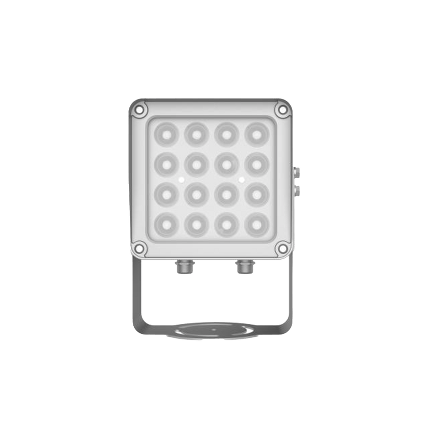 Lampara IR de Luz Continua / 16 Lámparas LED / Distancia Efectiva 16 a 25 metros / Cobertura 40° / Exterior IP66