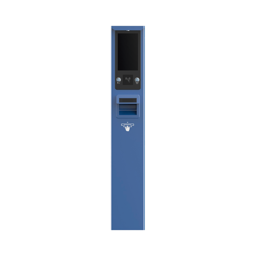 Estación de Entrada de Tickets / Pantalla LCD 10.1 Pulgadas 1080P / Lector de Tarjetas IC y CPU / Impresión Térmica / Protocolo TCP/IP / IP54 / Sistema Operativo Linux Embebido