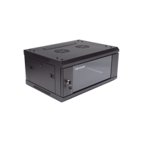 Gabinete para Montaje en Pared - Piso / Puerta de Cristal Templado / Cuerpo Fijo / 4 Unidades de Rack / 19" / Fabricado en Acero