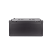 Gabinete para Montaje en Pared - Piso / Puerta de Cristal Templado / Cuerpo Fijo / 4 Unidades de Rack / 19" / Fabricado en Acero