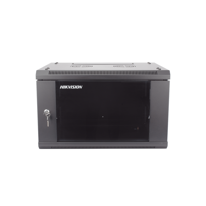 Gabinete para Montaje en Pared - Piso / Puerta de Cristal Templado / Cuerpo Fijo / 6 Unidades de Rack / 19" / Fabricado en Acero