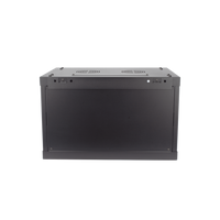 Gabinete para Montaje en Pared - Piso / Puerta de Cristal Templado / Cuerpo Fijo / 6 Unidades de Rack / 19" / Fabricado en Acero
