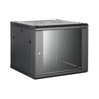 Gabinete para Montaje en Pared - Piso / Puerta de Cristal Templado / Cuerpo Fijo / 6 Unidades de Rack / 19" / Fabricado en Acero