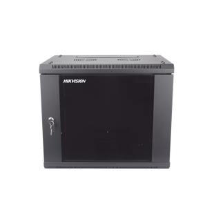 Gabinete para Montaje en Pared - Piso / Puerta de Cristal Templado / Cuerpo Fijo / 9 Unidades de Rack / 19" / Fabricado en Acero