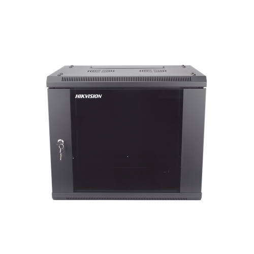 Gabinete para Montaje en Pared - Piso / Puerta de Cristal Templado / Cuerpo Fijo / 9 Unidades de Rack / 19" / Fabricado en Acero