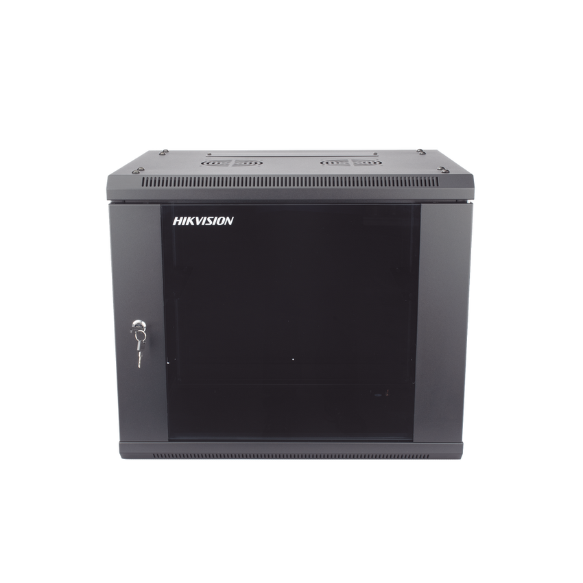 Gabinete para Montaje en Pared - Piso / Puerta de Cristal Templado / Cuerpo Fijo / 9 Unidades de Rack / 19" / Fabricado en Acero