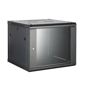 Gabinete para Montaje en Pared - Piso / Puerta de Cristal Templado / Cuerpo Fijo / 9 Unidades de Rack / 19" / Fabricado en Acero