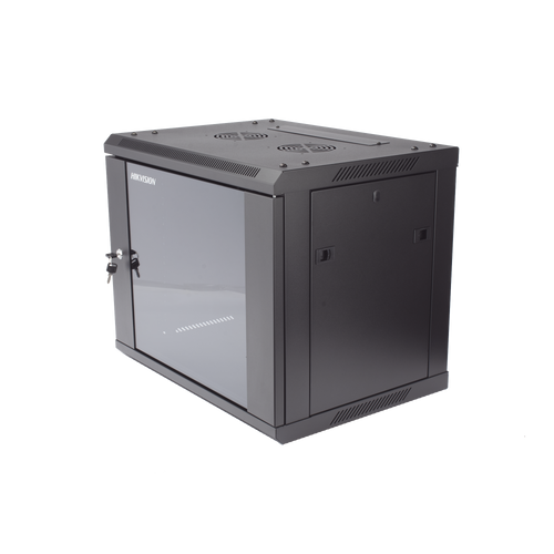 Gabinete para Montaje en Pared - Piso / Puerta de Cristal Templado / Cuerpo Fijo / 9 Unidades de Rack / 19" / Fabricado en Acero