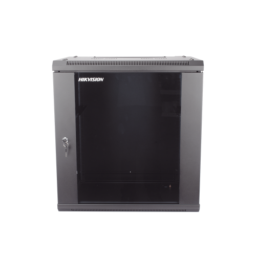 Gabinete para Montaje en Pared - Piso / Puerta de Cristal Templado / Cuerpo Fijo / 12 Unidades de Rack / 19" / Fabricado en Acero