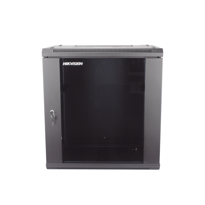 Gabinete para Montaje en Pared - Piso / Puerta de Cristal Templado / Cuerpo Fijo / 12 Unidades de Rack / 19" / Fabricado en Acero