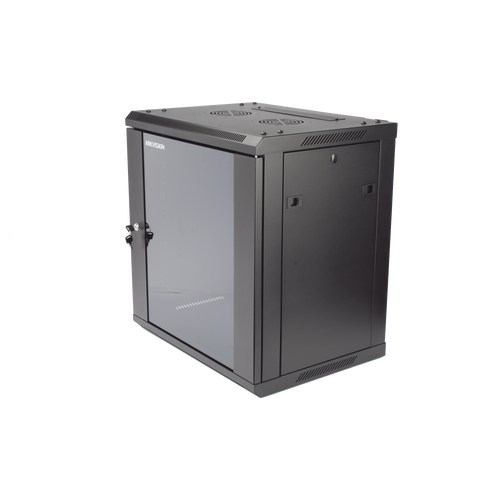 Gabinete para Montaje en Pared - Piso / Puerta de Cristal Templado / Cuerpo Fijo / 12 Unidades de Rack / 19" / Fabricado en Acero