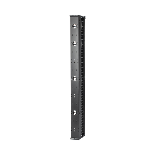 Organizador Vertical CableTek, Doble (Frontal y Posterior), Para Rack Abierto de 45 Unidades, 6 in de Ancho, Color Negro