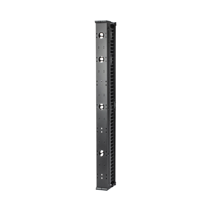 Organizador Vertical CableTek, Doble (Frontal y Posterior), Para Rack Abierto de 45 Unidades, 6 in de Ancho, Color Negro