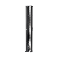 Organizador Vertical CableTek, Doble (Frontal y Posterior), Para Rack Abierto de 45 Unidades, 6 in de Ancho, Color Negro