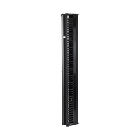 Organizador Vertical CableTek, Doble (Frontal y Posterior), Para Rack Abierto de 45 Unidades, 6 in de Ancho, Color Negro