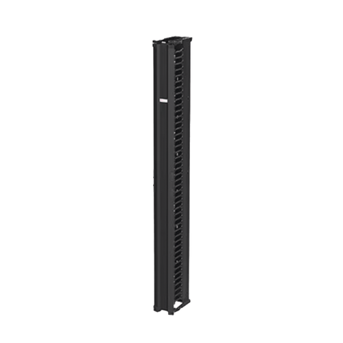 Organizador Vertical CableTek, Sencillo (Solo Frontal), Para Rack Abierto de 45 Unidades, 6 in de Ancho, Color Negro