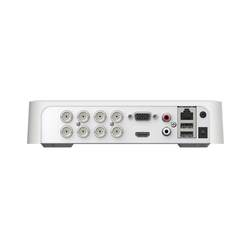 DVR 8 Canales TurboHD + 2 Canales IP / 2 Megapíxel (1080p) Lite / Acusense Lite (Evita Falsas Alarmas) / Audio Bidireccional y Coaxitron / 1 Bahía de Disco Duro / H.265+ / Salida de Vídeo Full HD