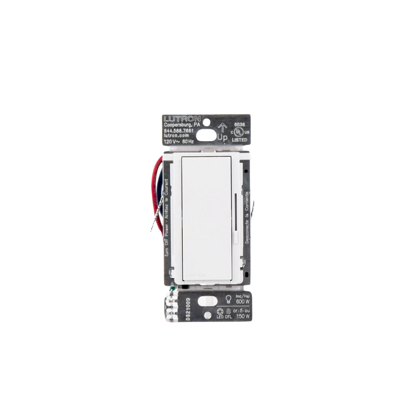 (Caseta Wireless) DIVA Atenuador de pared. Aumenta/Disminuye Intensidad de Iluminación.  No requiere cable neutro. 150W LED / 600W INC/HAL