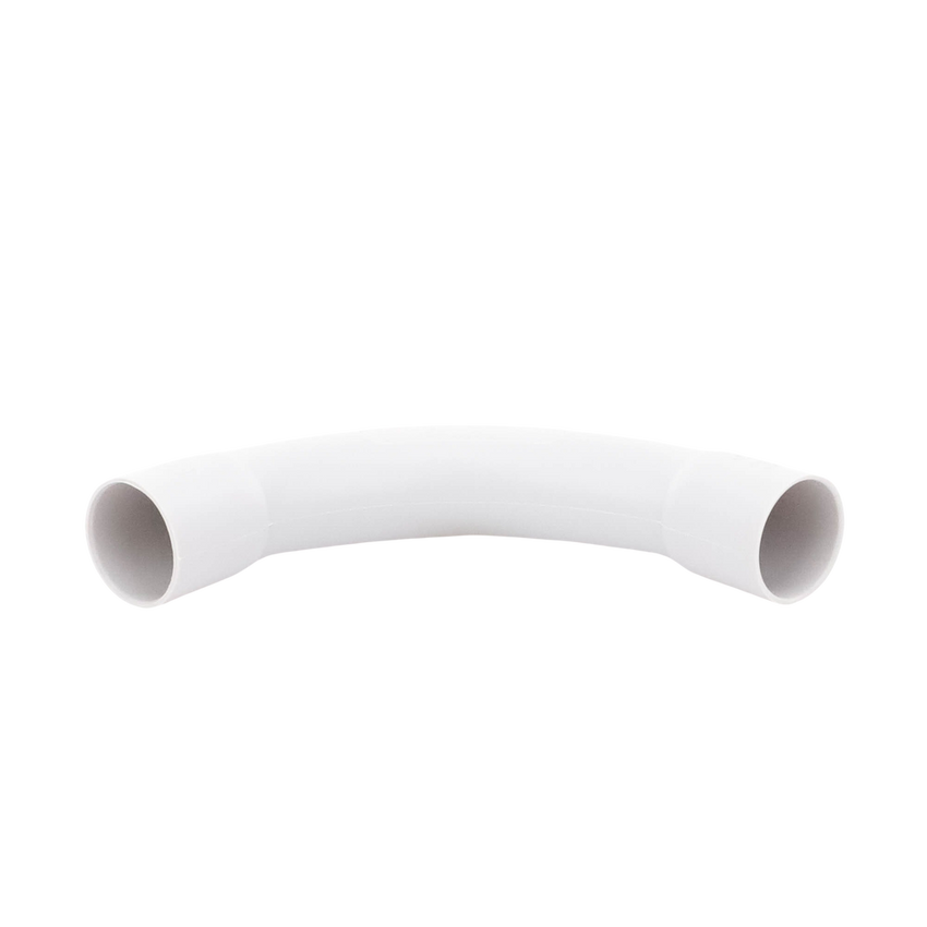 Curva de radio estrecho para tubería rígida, recomendado para cables de datos, PVC Auto-extinguible, de 25 mm