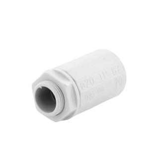Conector de tubería rígida a caja (Racor), PVC Auto-extinguible, de 20 mm