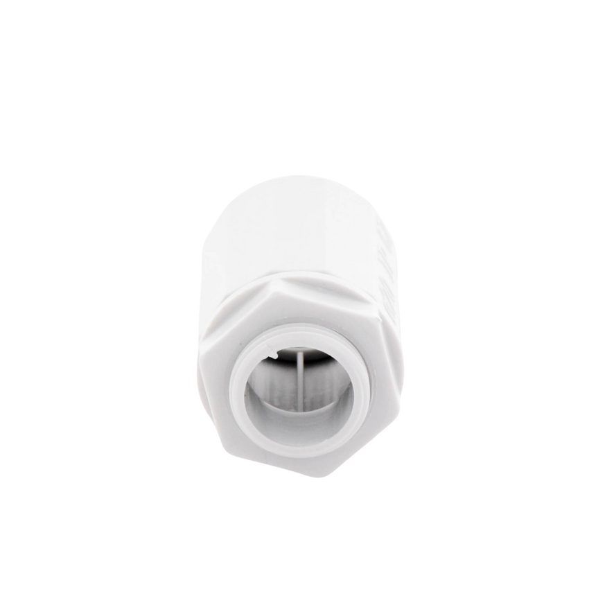 Conector de tubería rígida a caja (Racor), PVC Auto-extinguible, de 20 mm