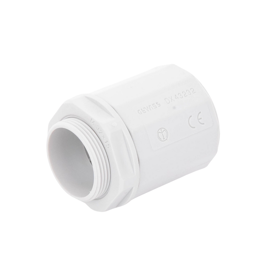 Conector de tubería rígida a caja (Racor), PVC Auto-extinguible, de 32 mm