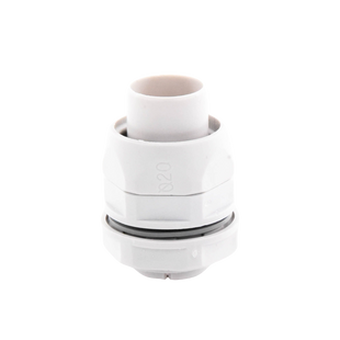 Conector (Racor) de tubería flexible a caja, PVC Auto-Extinguible de 20 mm, IP55