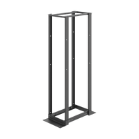 Rack de Cuatro Postes Estándar de 19", Rieles Numerados y Roscados #12-24, Profundidad Ajustable de 450 a 1050 mm, 45 Unidades de Rack, Color Negro