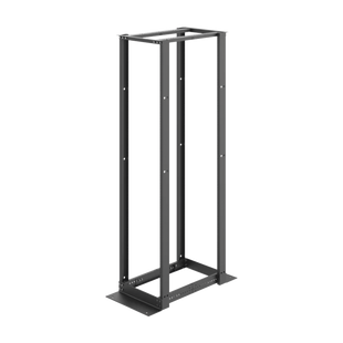 Rack de Cuatro Postes Estándar de 19", Rieles Numerados y Roscados #12-24, Profundidad Ajustable de 450 a 1050 mm, 45 Unidades de Rack, Color Negro